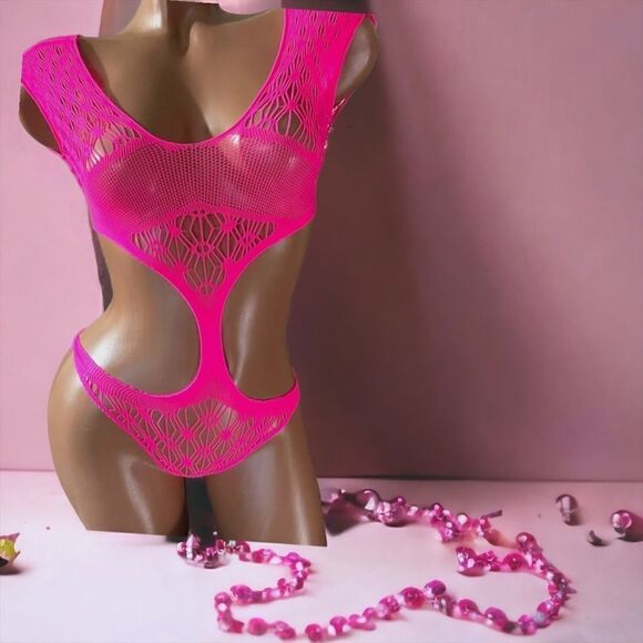 Cute!Bodysuit l Lingerie l Pink, Red, Baby Blue l New - Picture 2 of 5